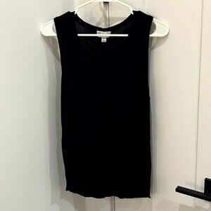 Topshop Lightweight Black Viscose Tank - Size 8